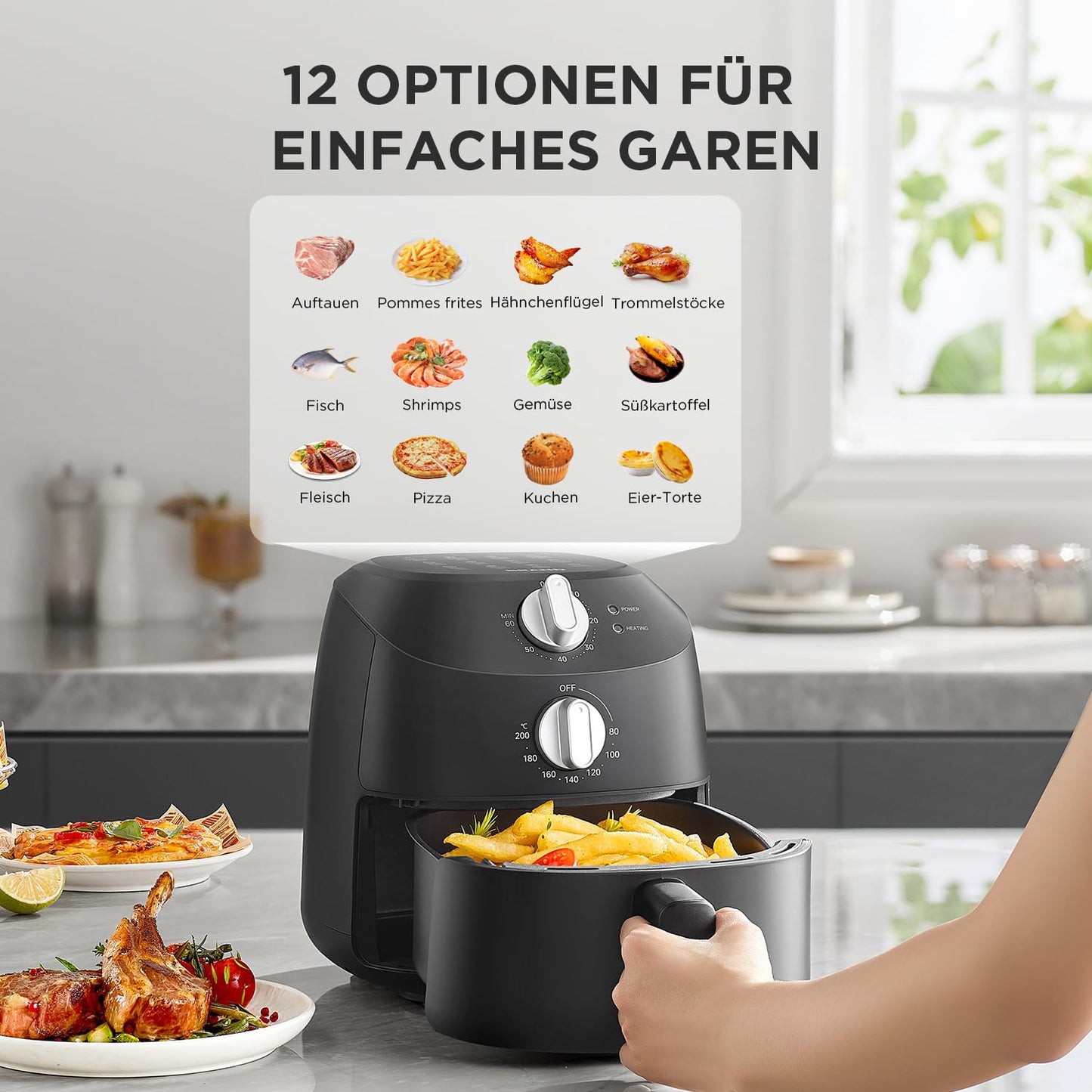 Midea Heißluftfritteuse 2L