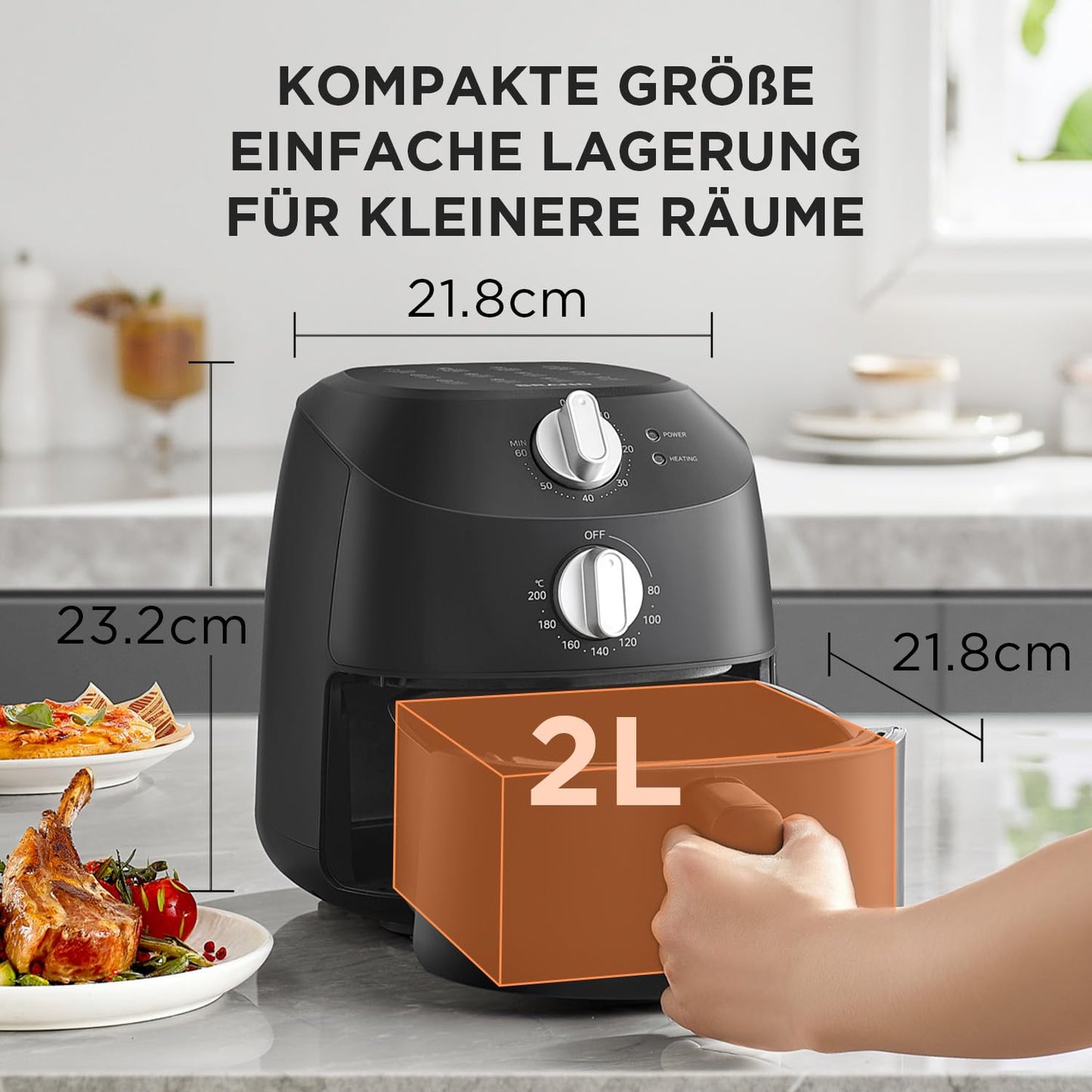 Midea Heißluftfritteuse 2L