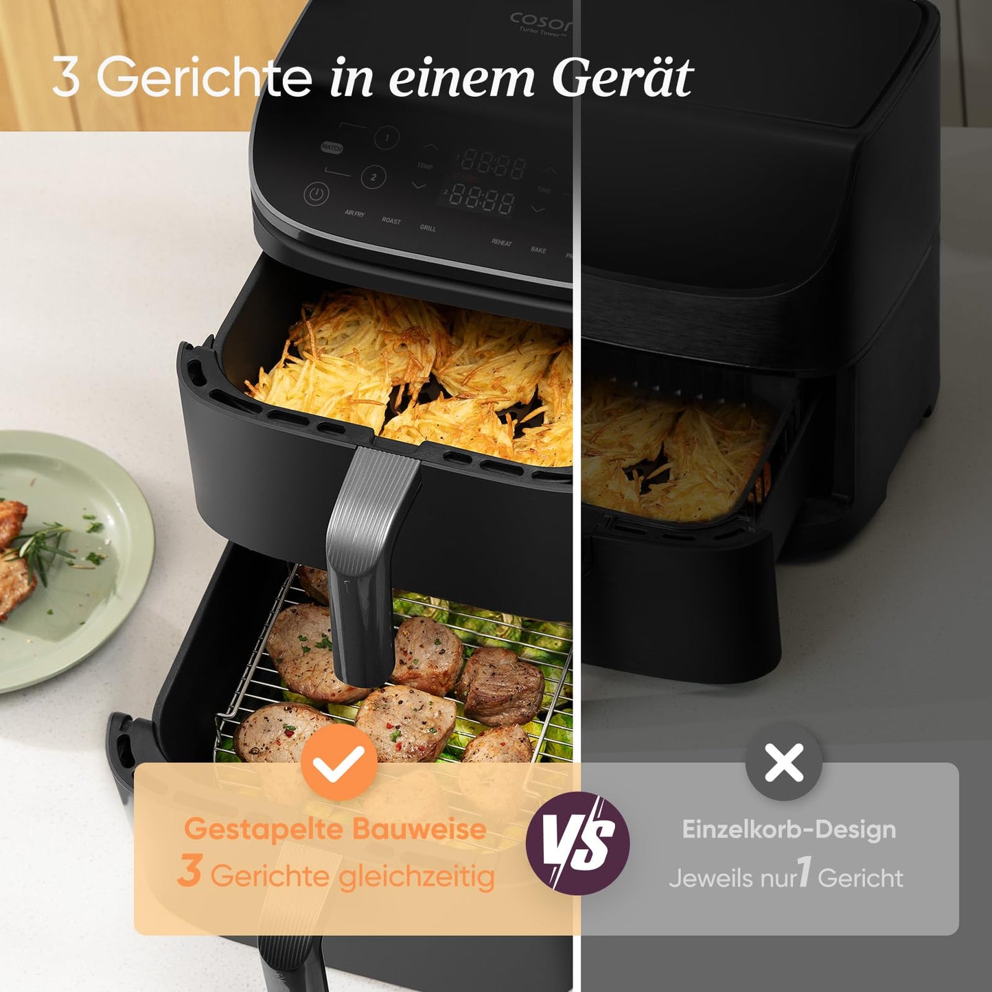 COSORI Airfryer 2 Kammern 10.8L